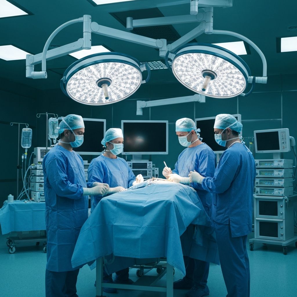 Modern surgical operating room with advanced medical equipment